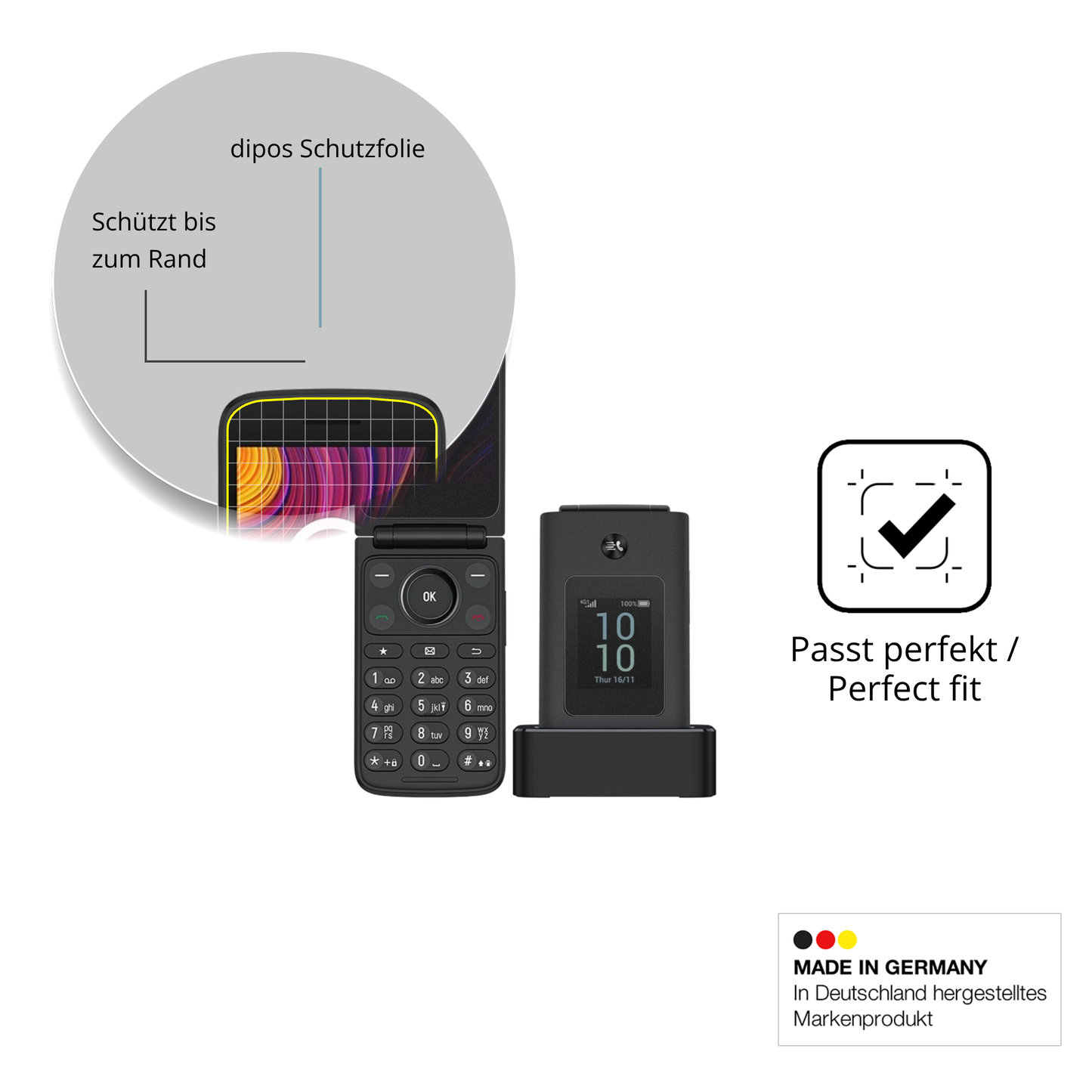 Schutz gegen Kratzer auf dem TCL One Touch 4043D mit Rückseite Glas durch Schlüssel oder Ähnliches