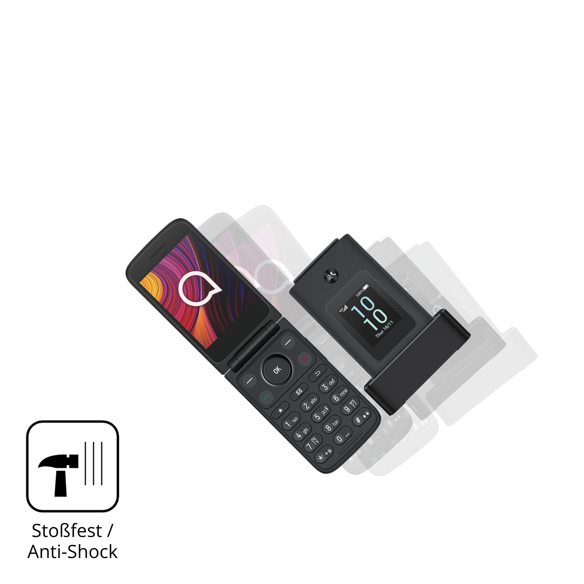 Schutz gegen Kratzer auf dem TCL One Touch 4043D mit Rückseite Glas durch Schlüssel, Stöße gegen die Tischkante oder Stürze