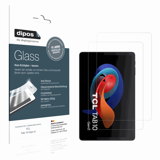 Klare Displayschutzfolie von dipos passend für TCL Tab 10 Gen 4, 9H kratzfest und blasenfrei montiert