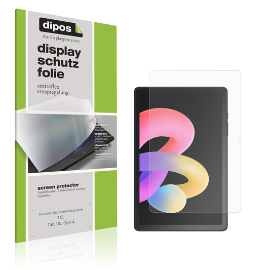 Matte Displayschutzfolie von dipos passend für tcltab 10l gen 4, präziser Zuschnitt und blasenfrei montiert