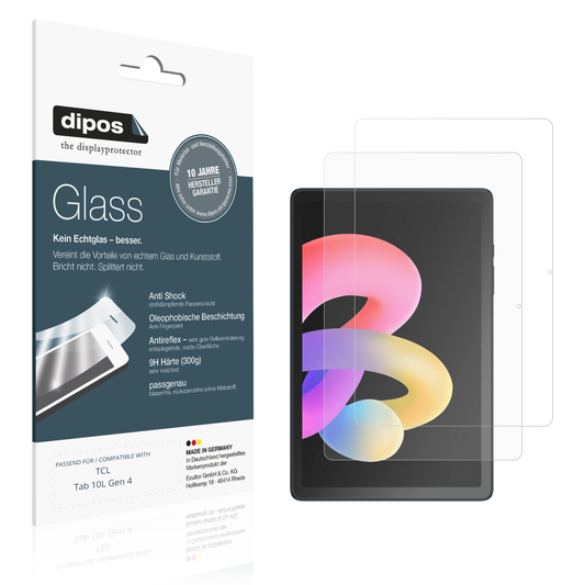 Matte Displayschutzfolie von dipos passend für tcltab 10l gen 4, 9H kratzfest und blasenfrei montiert