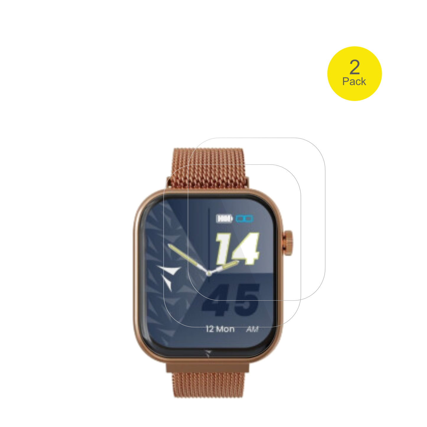 techmadem-glam011 1.75 zoll mit aufgebrachter dipos Displayschutzfolie, glasklare Darstellung ohne Einschränkungen