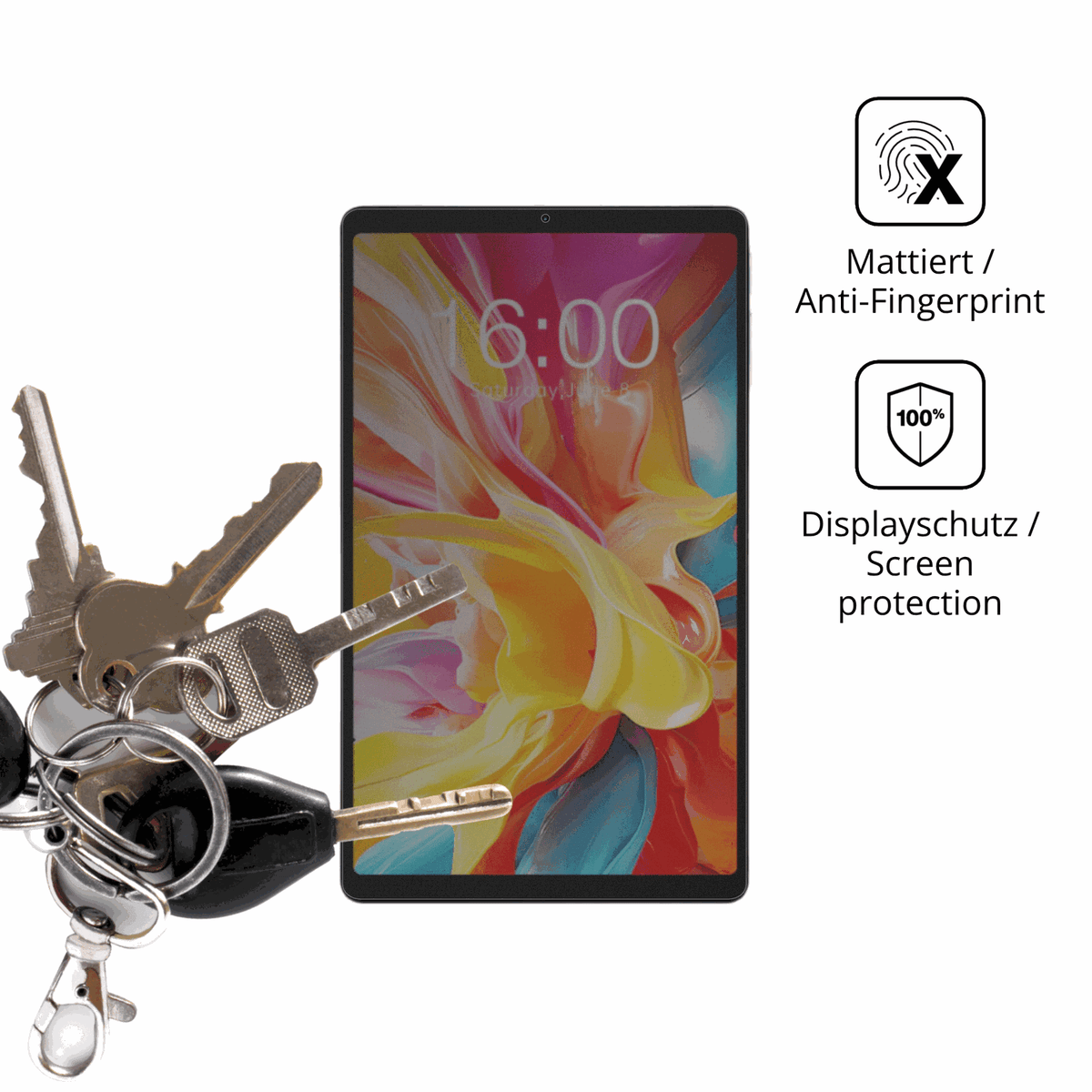 dipos Displayschutz f�r Teclast T50 Mini, mattierte Oberfl�che, Blickschutzfilter und perfekter Passform