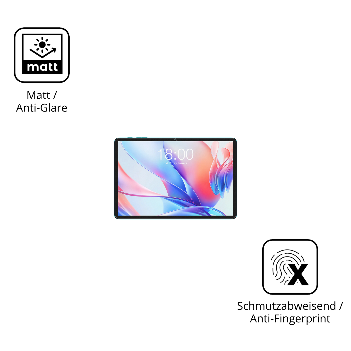 2x Schutzfolie matt für Teclast P30 Display-Schutzfolie