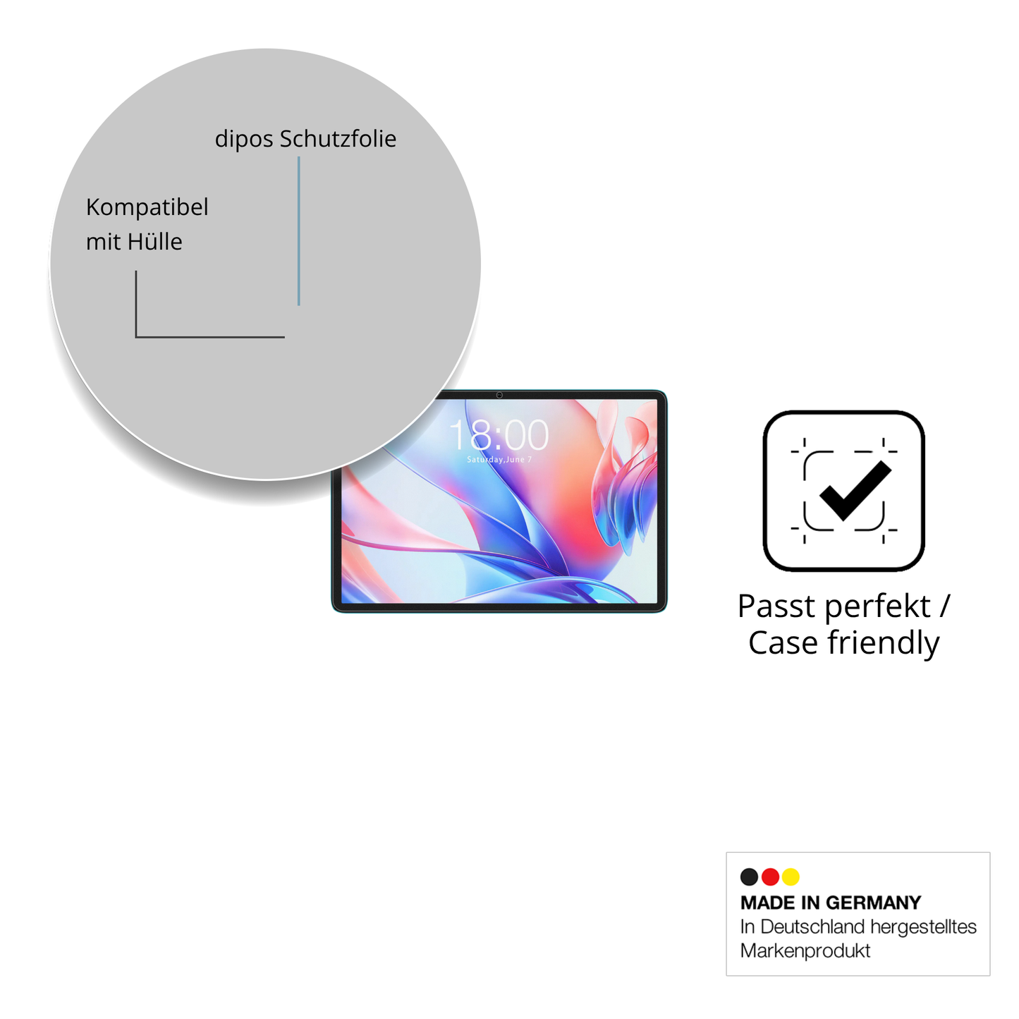 2x Schutzfolie matt für Teclast P30 Display-Schutzfolie