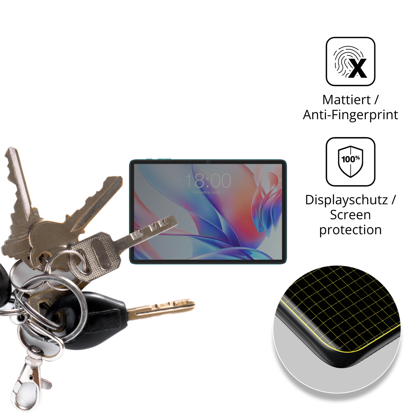 Blickschutzfolie für Teclast P30 matt Schutzfolie Privacy