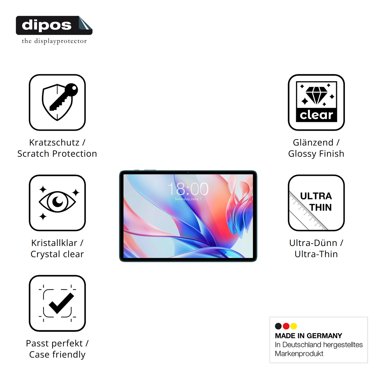 2x Schutzfolie klar für Teclast P30 Display-Schutzfolie