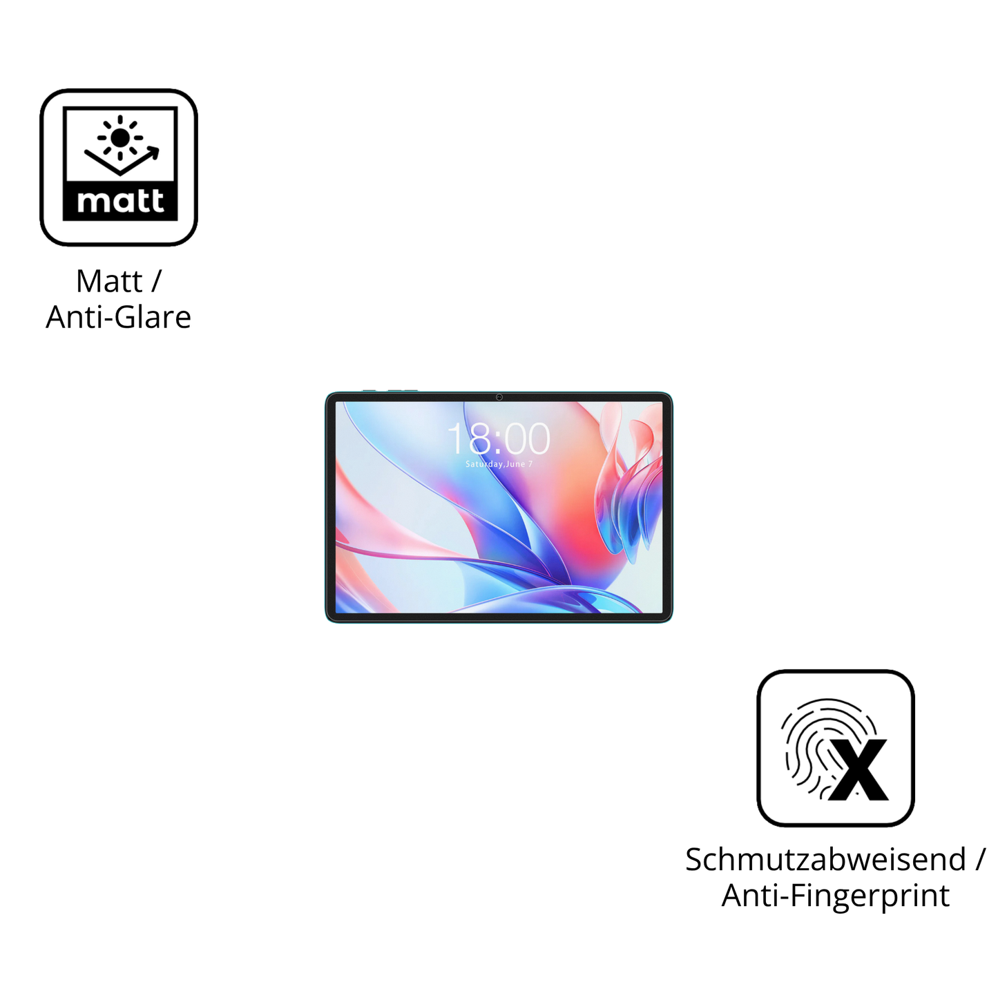 2x 9H Schutzfolie matt für Teclast P30 Panzerfolie