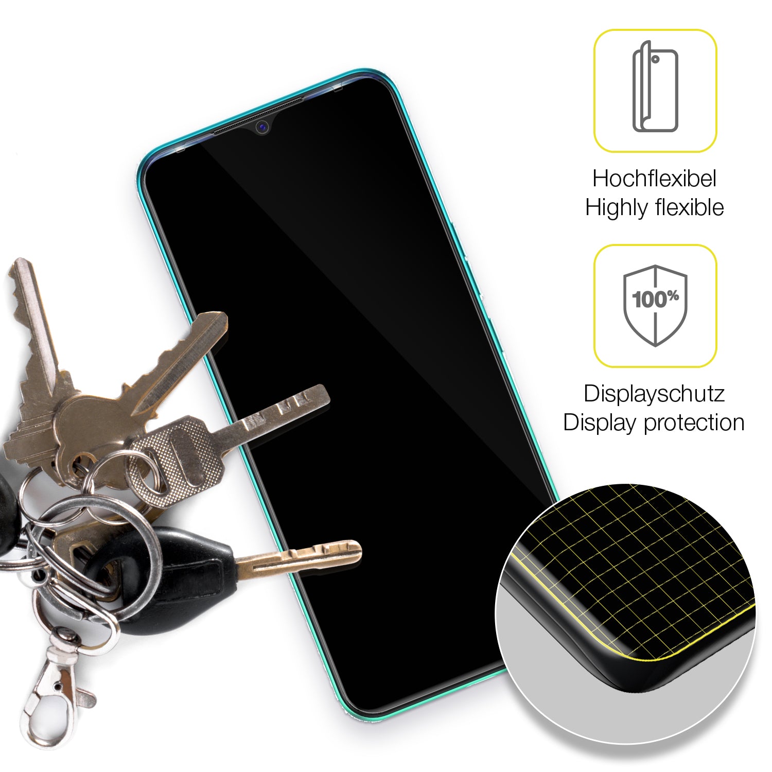 dipos Displayschutz für Tecno Spark 7T, transparente Oberfläche, geringe Dicke und perfekte Passform