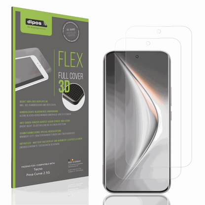 Matte Displayschutzfolie von dipos passend für Tecno Pova Curve 2 5G, 100% Displayabdeckung und blasenfreie Montage