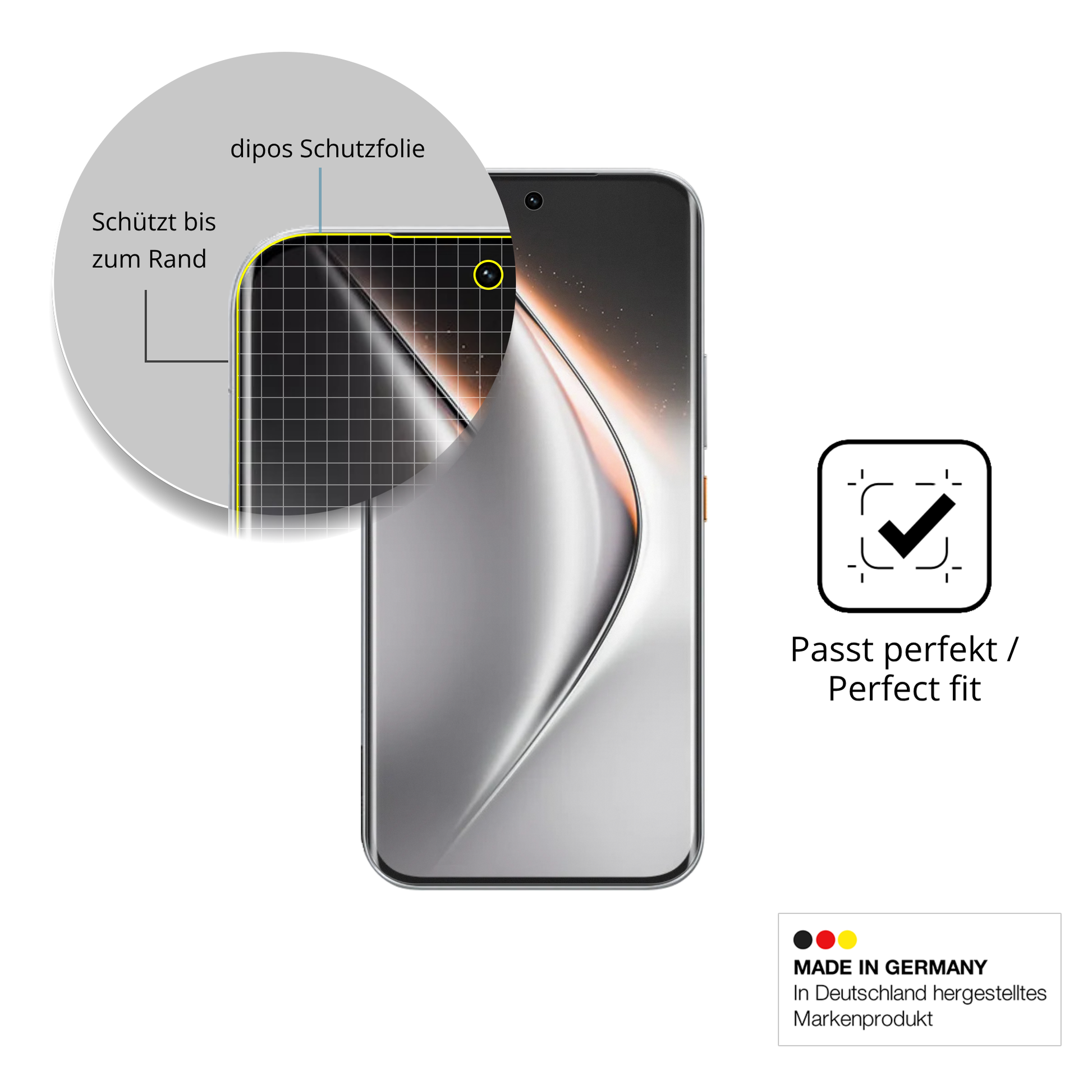 Besonders flexibler Displayschutz mit Anti-Shock-Schicht im Materialmix