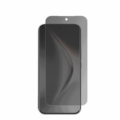 TecnoPova Curve 2 5G mit aufgebrachter dipos Flex Schutzfolie, die seitliche Einblicke blockiert