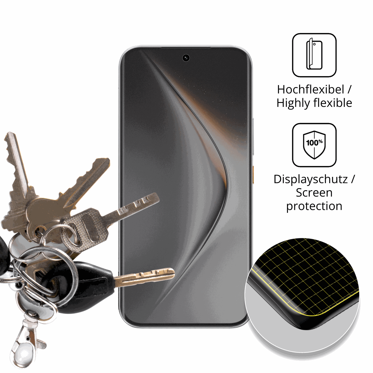 dipos Displayschutz für Tecno Pova Curve 2 5G, mit Blickschutzfilter und perfekter Passform auch für die Rundungen