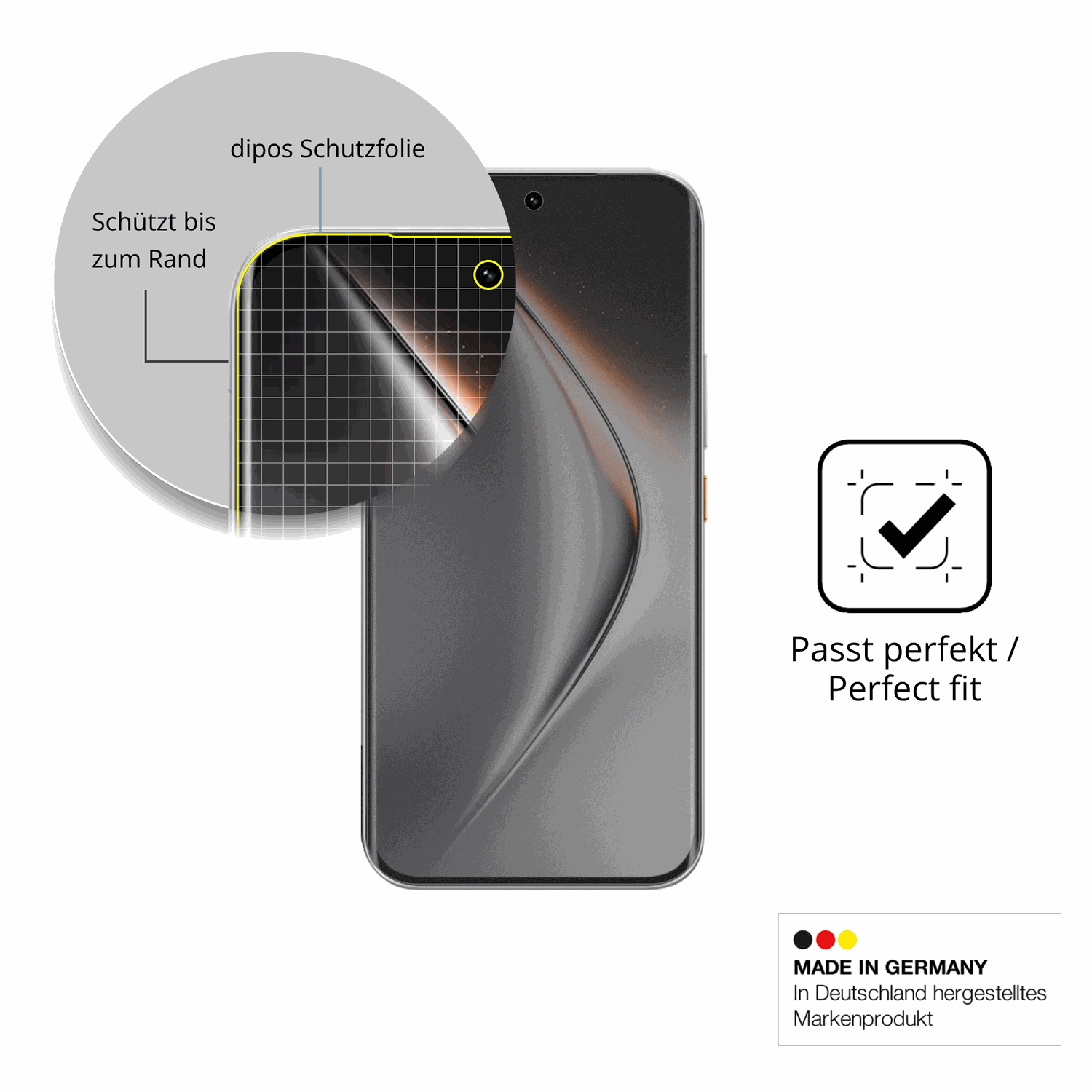 Schutz gegen Kratzer auf dem Tecno Pova Curve 2 5G Glas durch Schlüssel, Stöße gegen die Tischkante oder Stürze