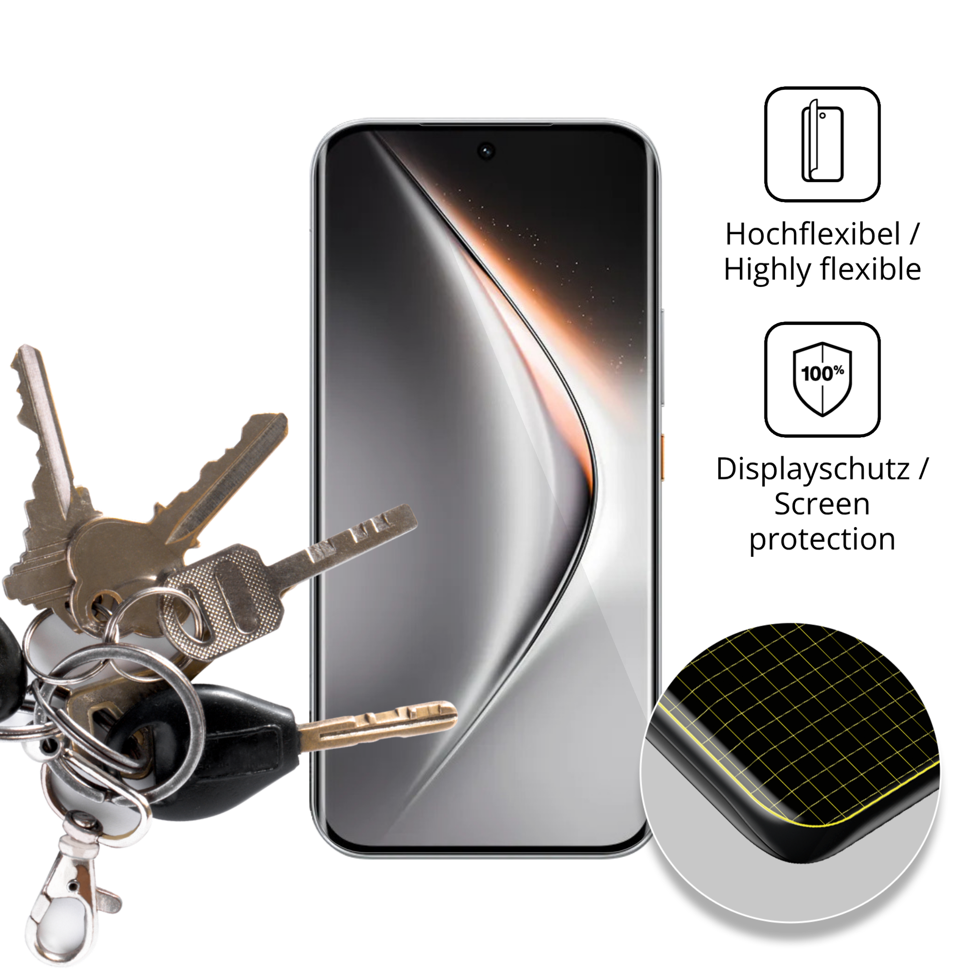 dipos Displayschutz für Tecno Pova Curve 2 5G, transparente Oberfläche, geringe Dicke und perfekte Passform