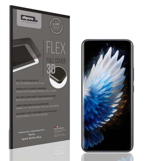 Blickschutzfolie von dipos passend für tecnospark 40 pro plus, 100% Displayabdeckung und blasenfreie Montage