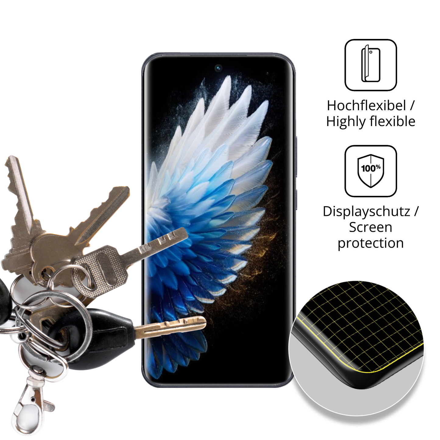 dipos Displayschutz für tecnospark 40 pro plus, transparente Oberfläche, geringe Dicke und perfekte Passform