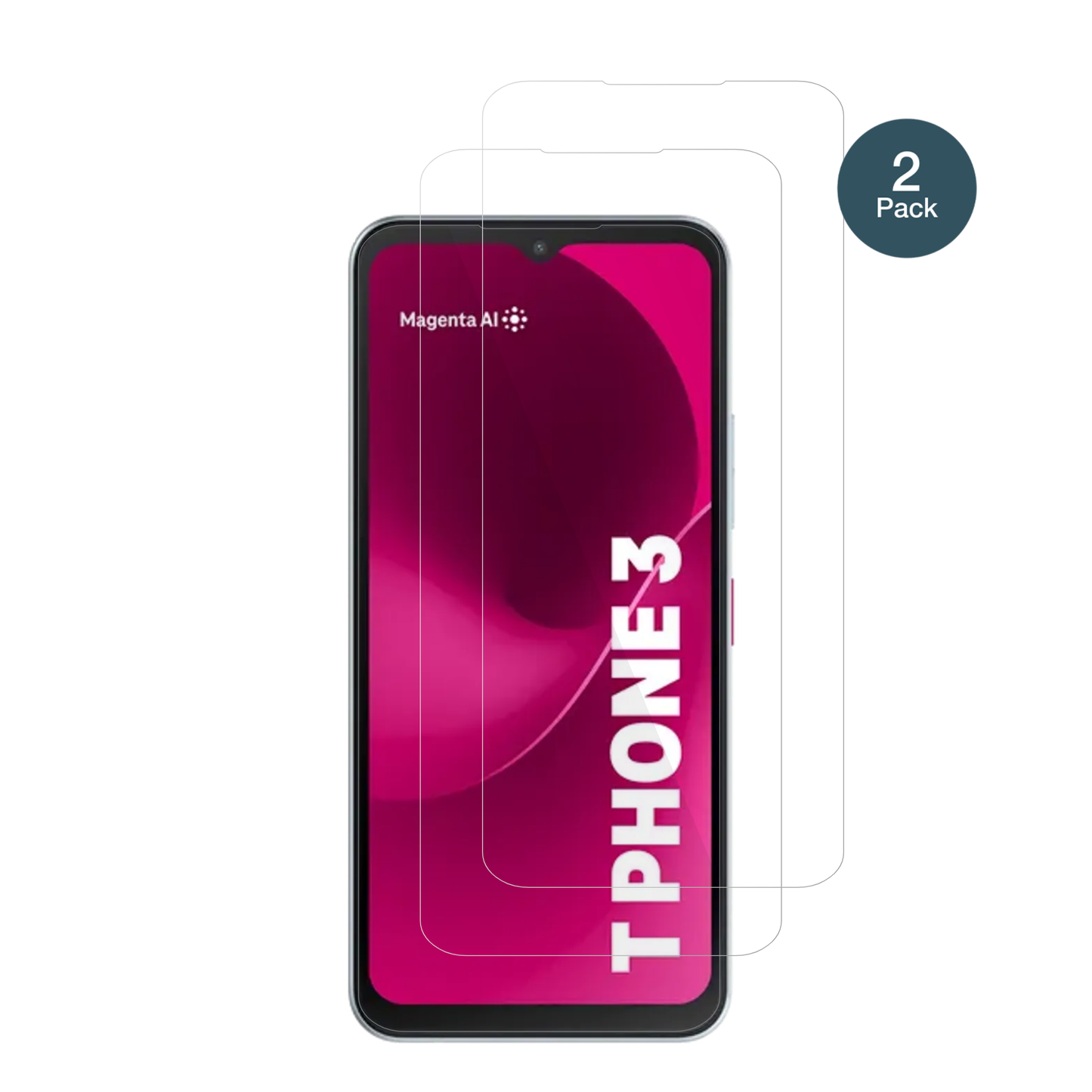 TelekomT Phone 3 Pro mit aufgebrachter dipos Flex Schutzfolie, glasklare Darstellung ohne Einschränkungen