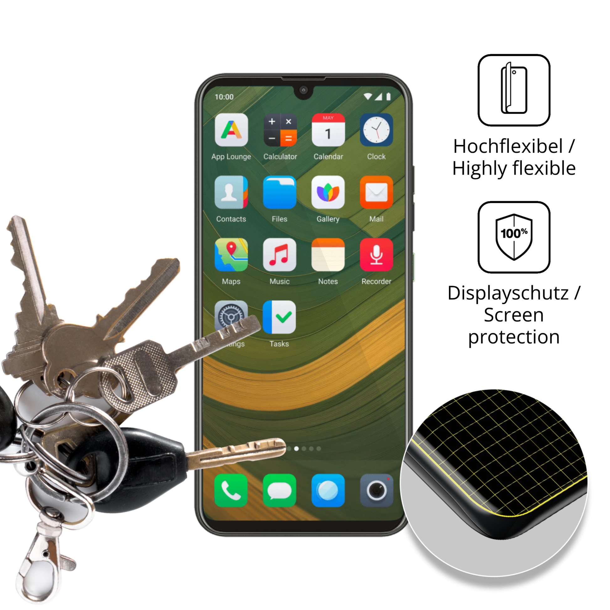 dipos Displayschutz für Teracube 2s, transparente Oberfläche, geringe Dicke und perfekte Passform
