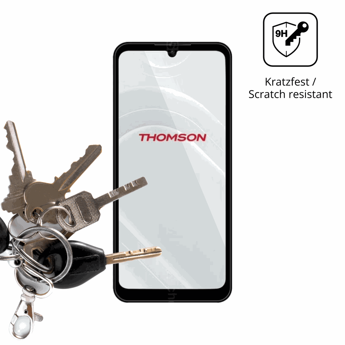dipos Displayschutz für Thomson Origin 680, transparente Oberfläche, perfekte Passform auch für die Rundungen