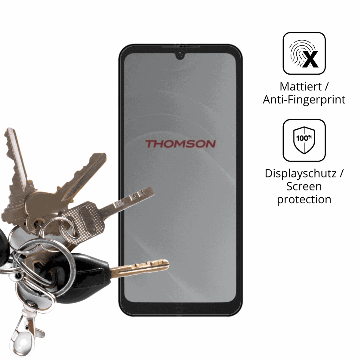 dipos Displayschutz für Thomson Origin 680, mattierte Oberfläche, Blickschutzfilter und perfekter Passform