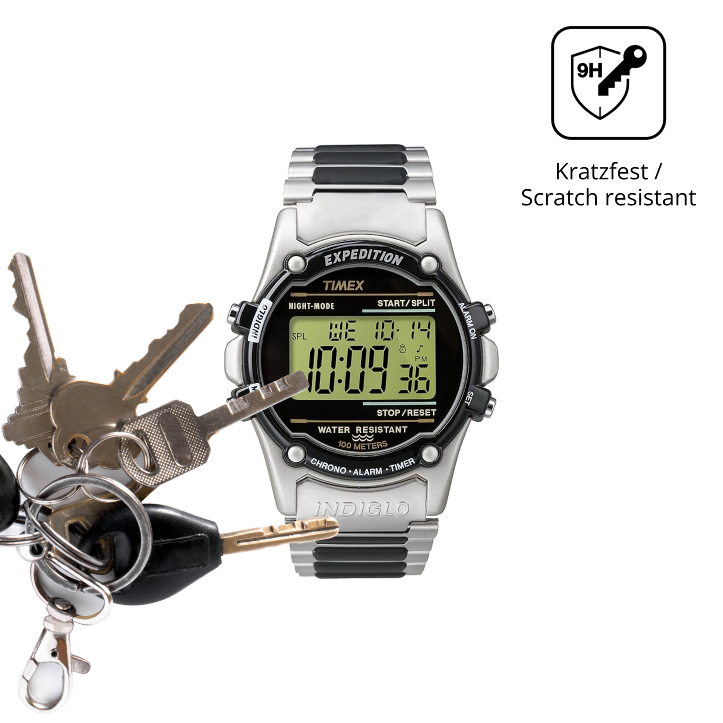 dipos Displayschutz für Timex Expedition Atlantis, transparente Oberfläche, perfekte Passform auch für die Rundungen