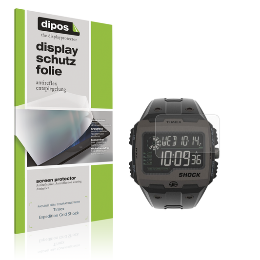 Matte Displayschutzfolie von dipos passend für Timex Expedition Grid Shock, präziser Zuschnitt und blasenfrei montiert