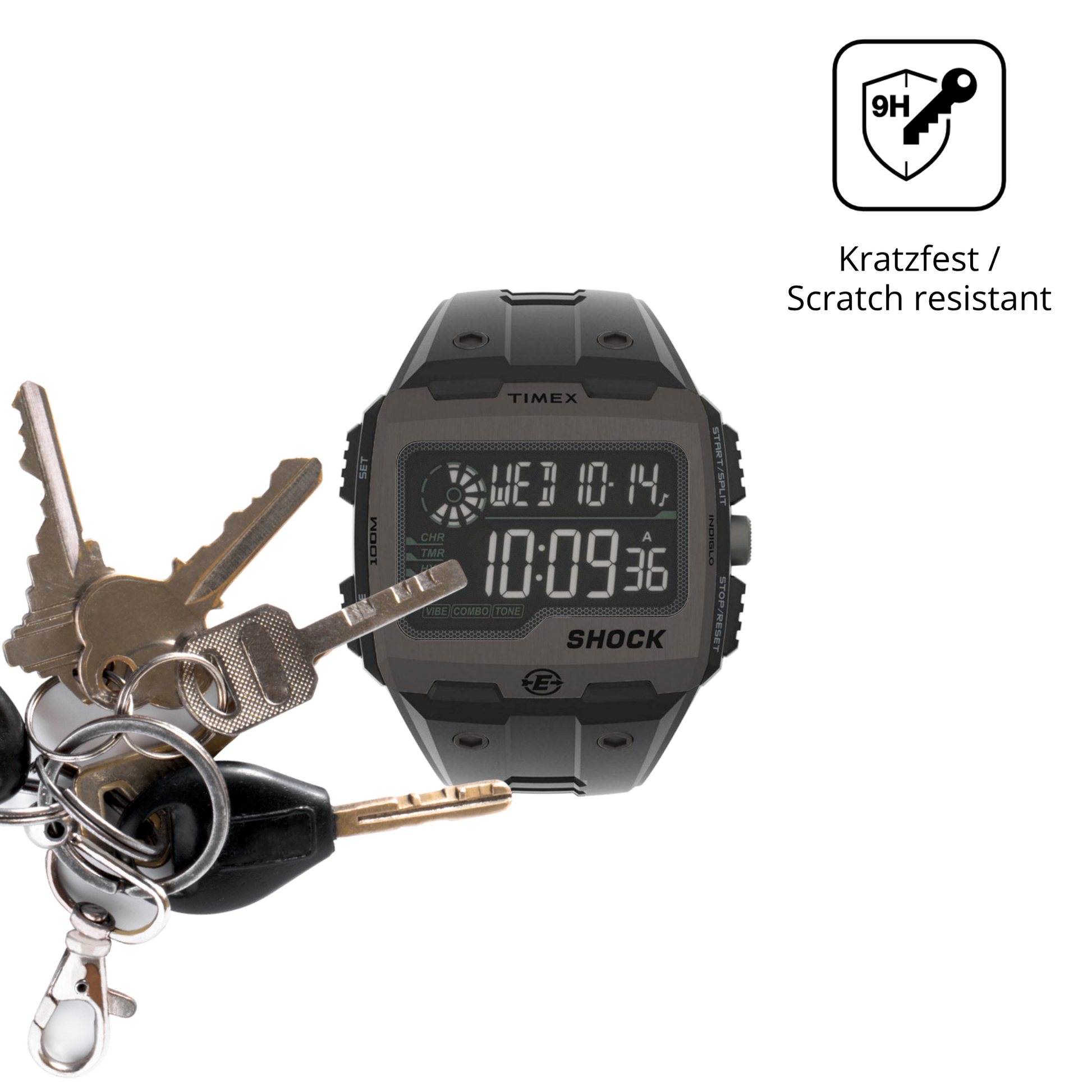 dipos Displayschutz für Timex Expedition Grid Shock, mattierte Oberfläche, robuste Festigkeit und perfekte Passform