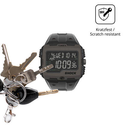 dipos Displayschutz für Timex Expedition Grid Shock, mattierte Oberfläche, robuste Festigkeit und perfekte Passform
