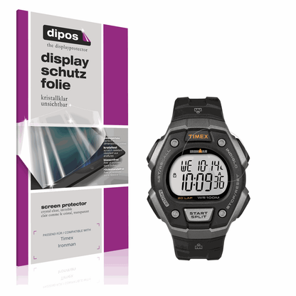 Klare Displayschutzfolie von dipos passend für Timex Ironman, präziser Zuschnitt und blasenfrei montiert
