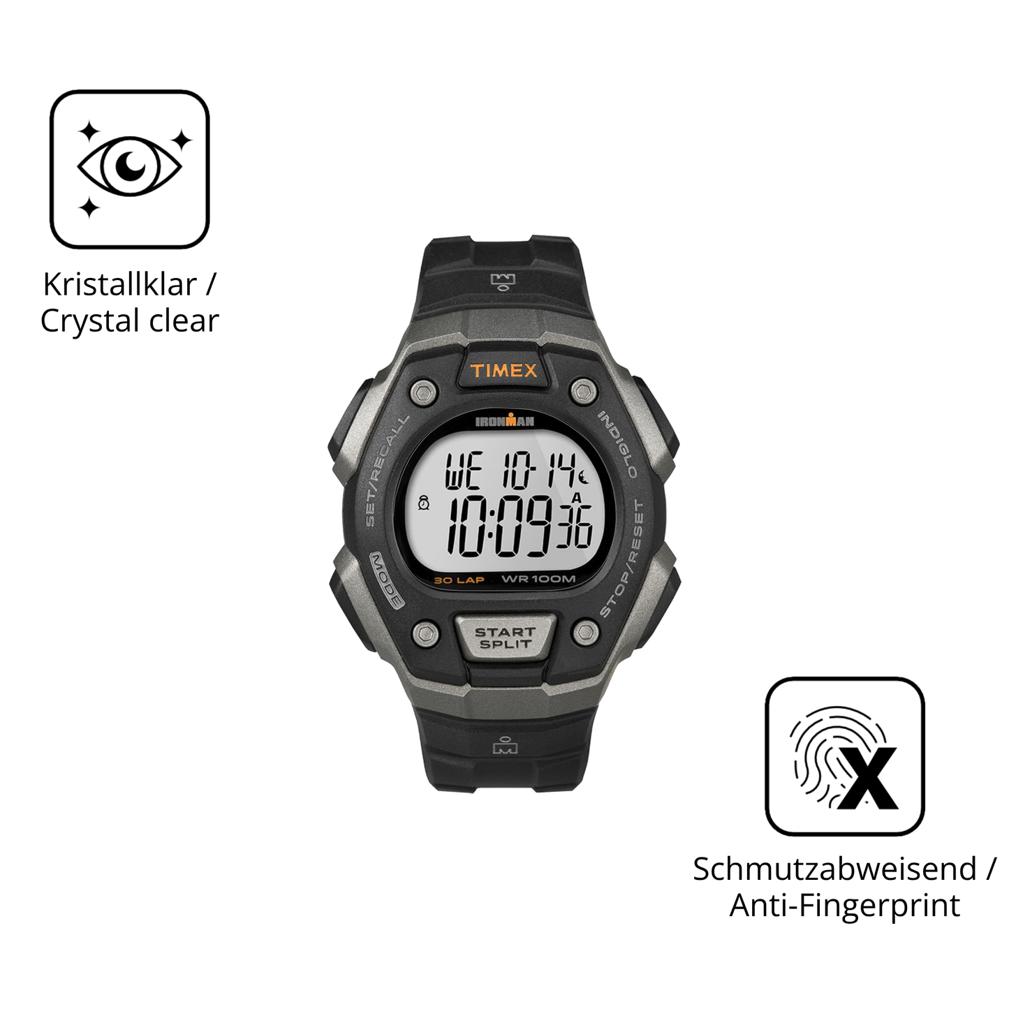 Flexible TPU-Folie passend zugeschnitten für Timex Ironman, vollständige Abdeckung