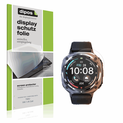 Matte Displayschutzfolie von dipos passend für TIMU S90 1.45 Zoll, präziser Zuschnitt und blasenfrei montiert