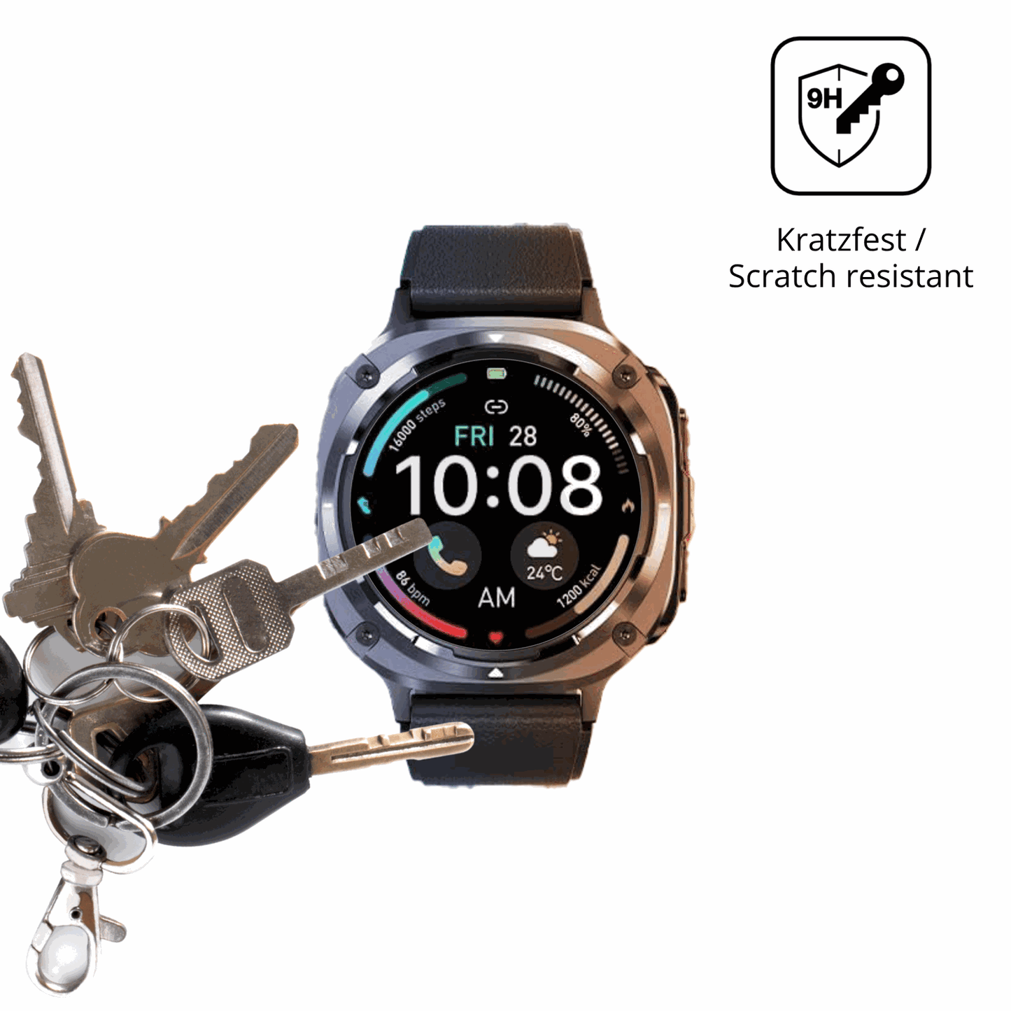 dipos Displayschutz für TIMU S90 1.45 Zoll, transparente Oberfläche, perfekte Passform auch für die Rundungen