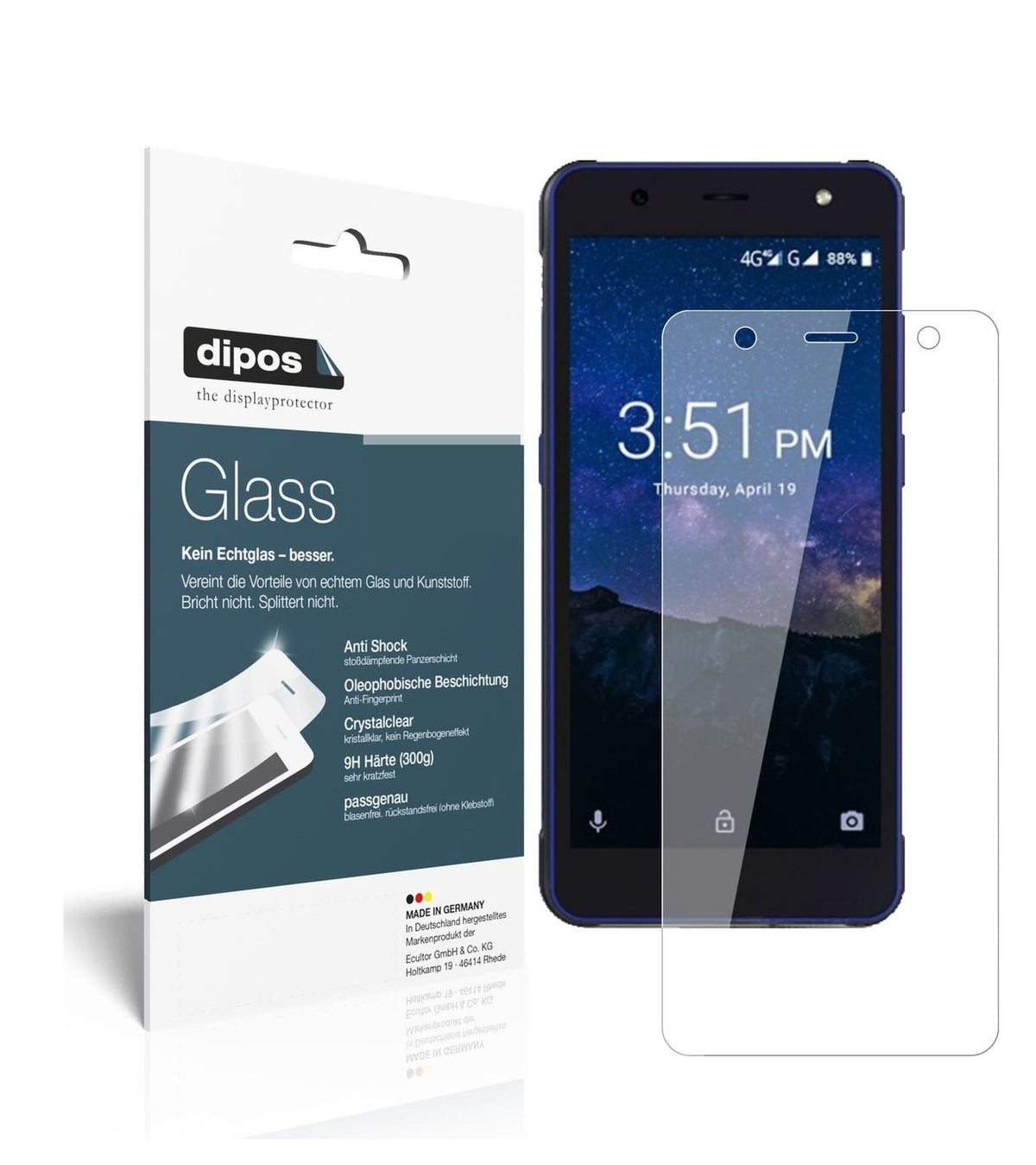 1x 9H Screen Protector for Wieppo E1 2018