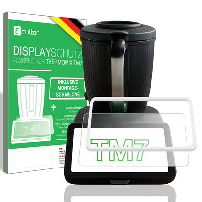 Hybridglas Displayschutzfolie passend für Thermomix TM7 inkl. Montage-Rahmen