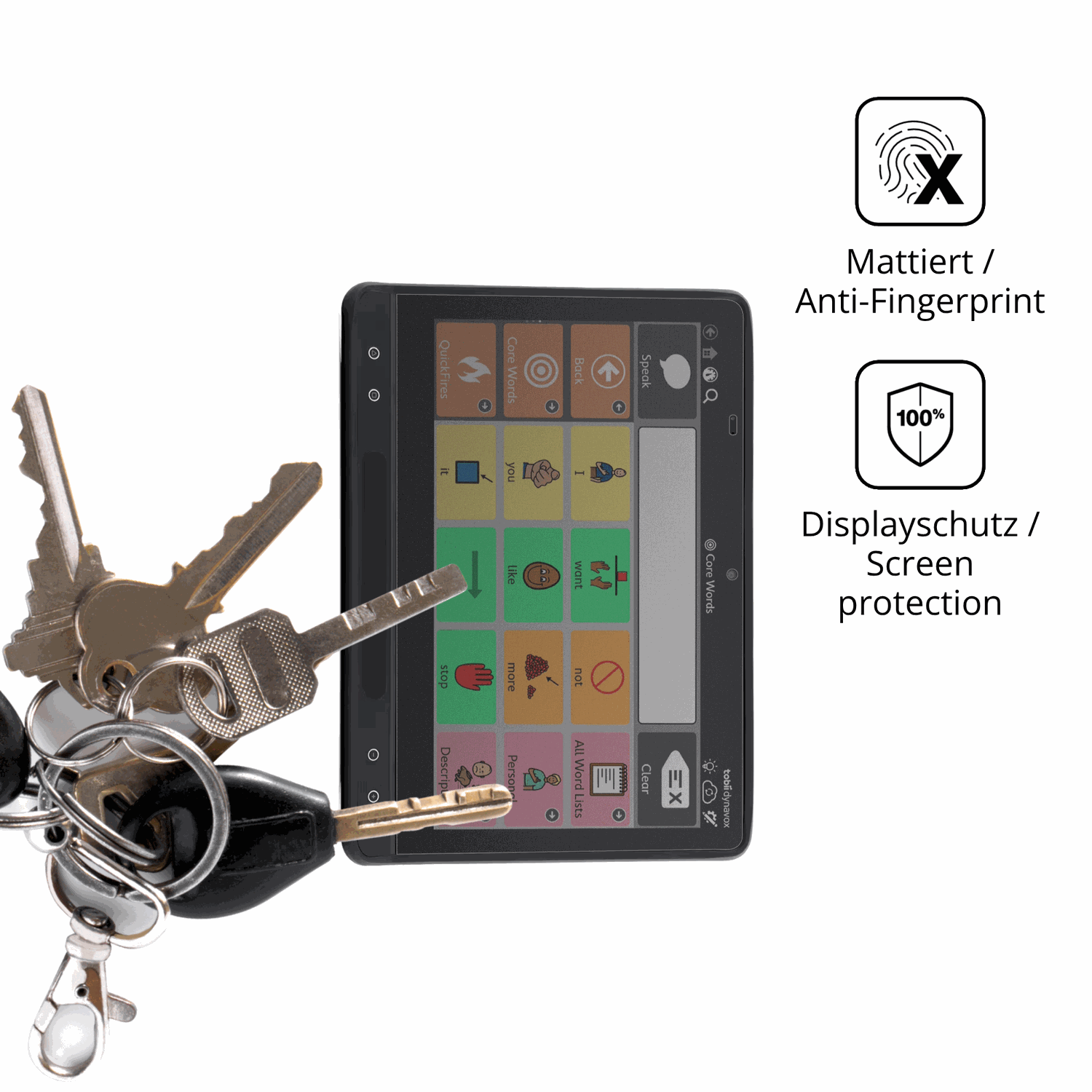 dipos Displayschutz für Tobii Dynavox TD I-16, mattierte Oberfläche, Blickschutzfilter und perfekter Passform