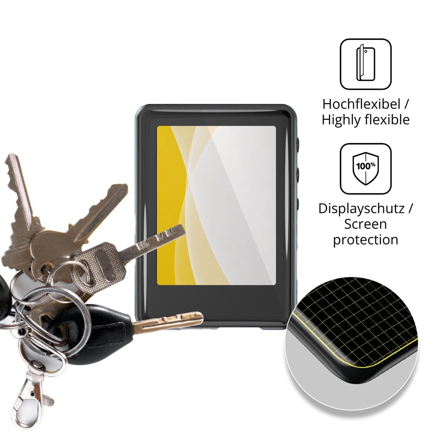 dipos Displayschutz für tokemisc S7, transparente Oberfläche, geringe Dicke und perfekte Passform