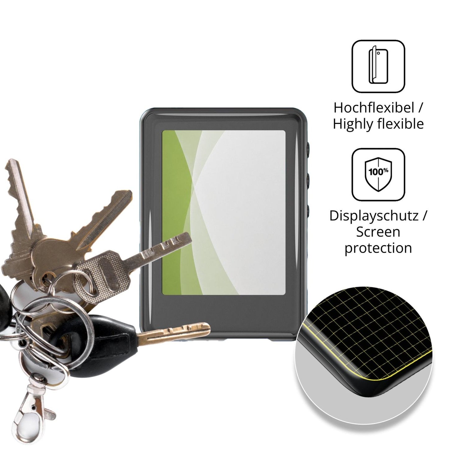dipos Displayschutz für tokemisc S7, transparente Oberfläche, perfekte Passform auch für die Rundungen