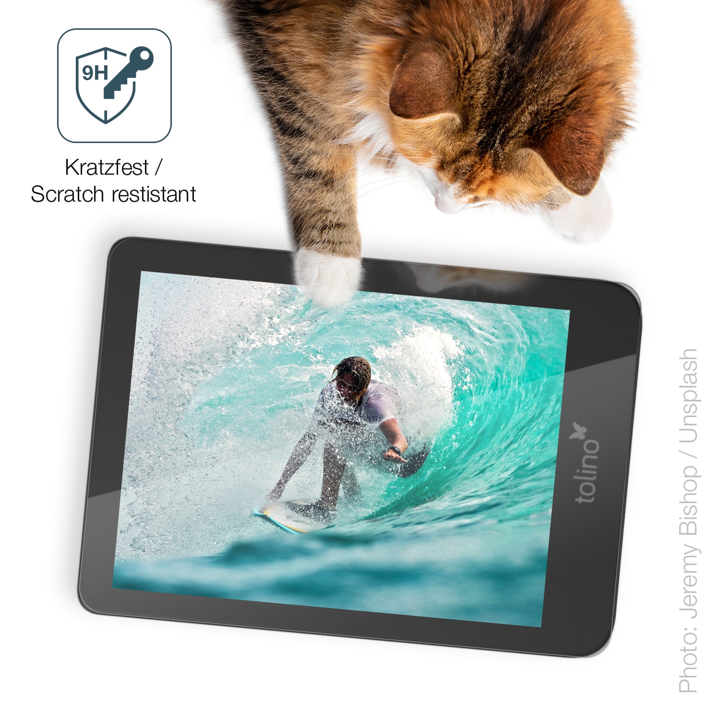 dipos Displayschutz für Tolino Shine 4 / 5, transparente Oberfläche, perfekte Passform auch für die Rundungen