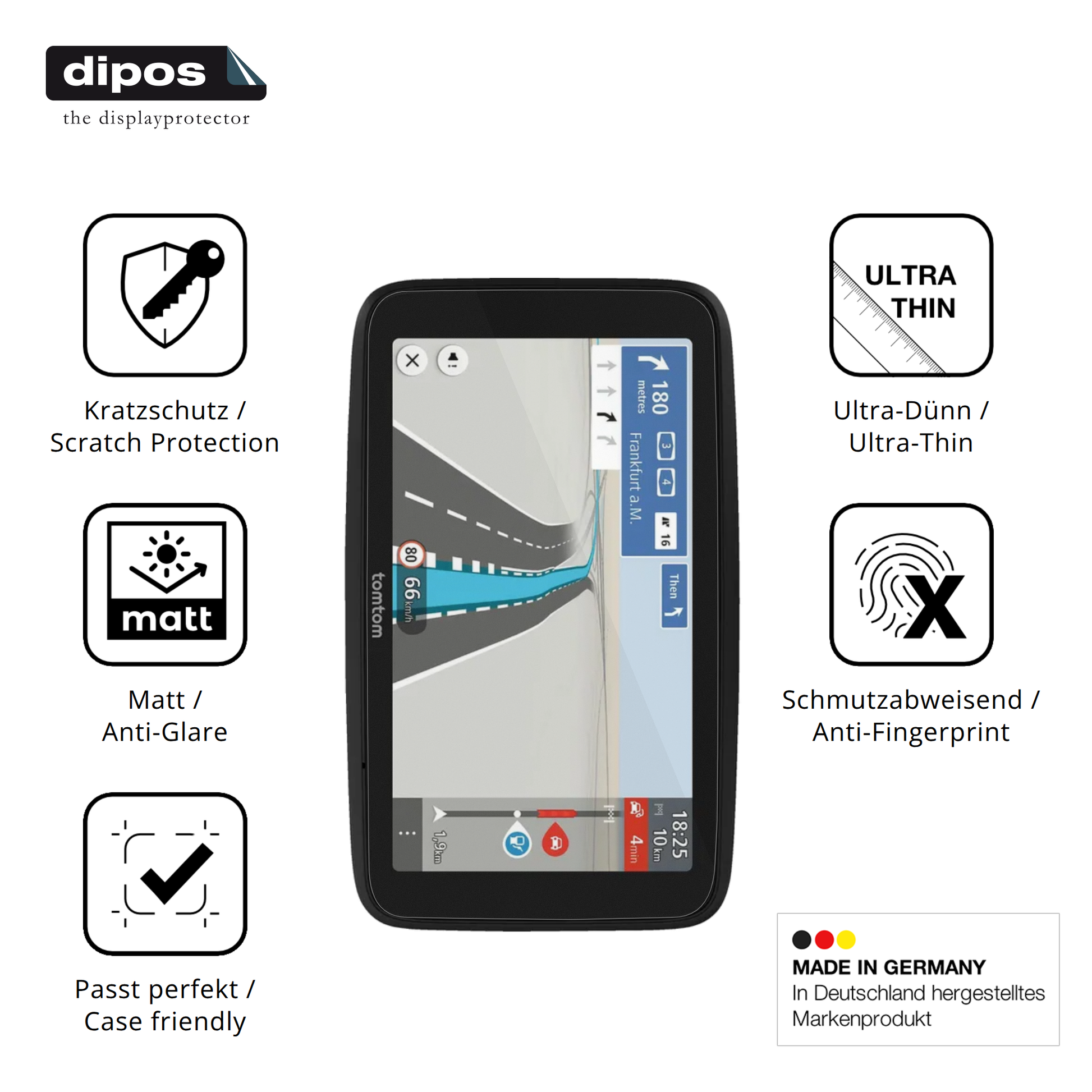 Displayschutz hergestellt in Deutschland, höchste Qualität made in Germany