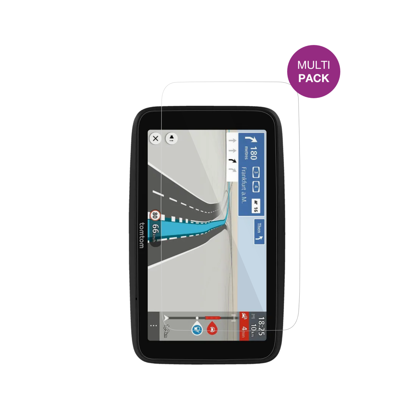 TomTomGo Essential 6 Zoll 2. Gen mit aufgebrachter dipos Displayschutzfolie, glasklare Darstellung ohne Einschränkungen