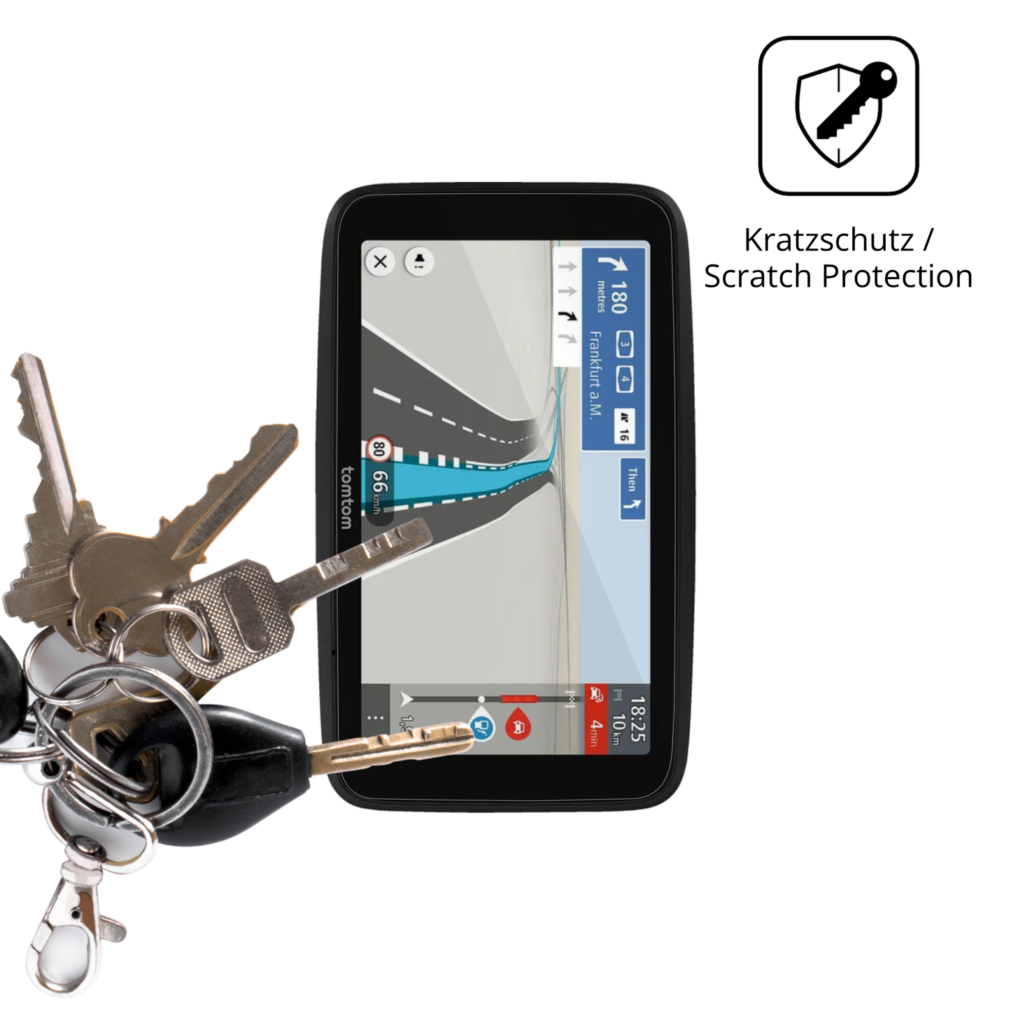 Schutz gegen Kratzer auf dem TomTom Go Essential 6 Zoll 2. Gen Glas durch Schlüssel oder Ähnliches