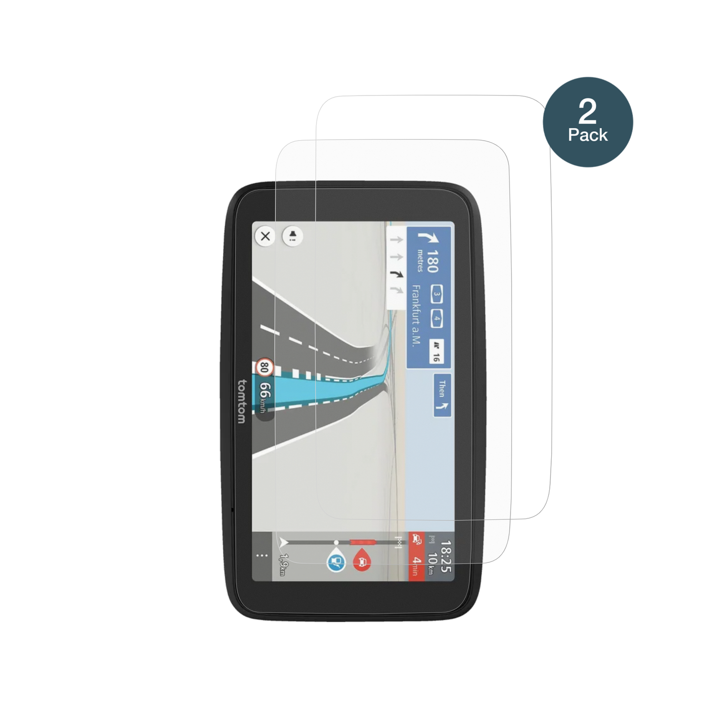 TomTomGo Essential 6 Zoll 2. Gen mit aufgebrachter dipos Panzerfolie, die lästige Fingerabdrücke minimiert