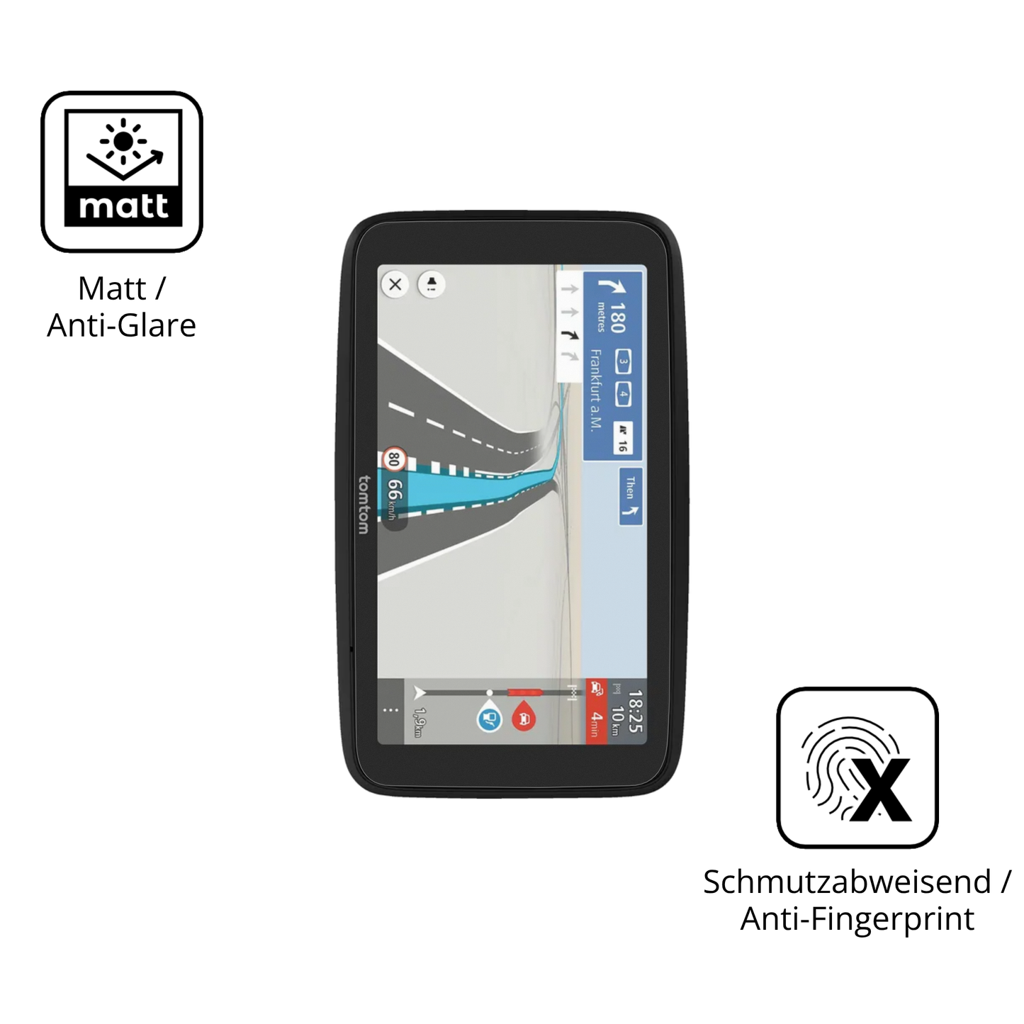 9H Hartbeschichtete, flexible Folie passend zugeschnitten für TomTom Go Essential 6 Zoll 2. Gen