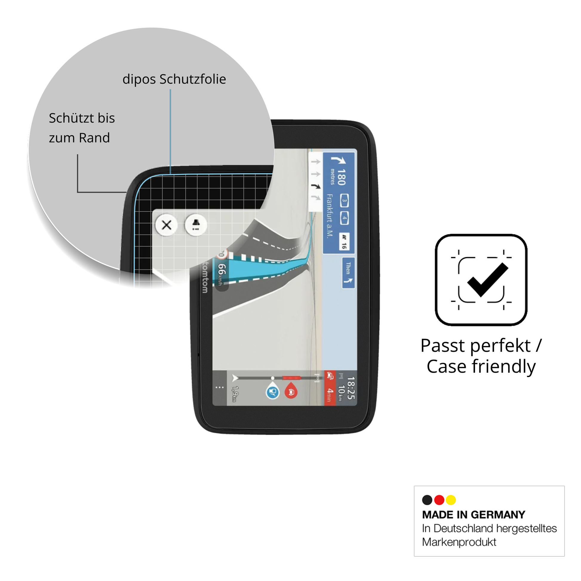 Schutzglasfolie mit optimaler Passform, zur Verwendung mit Hüllen geeignet