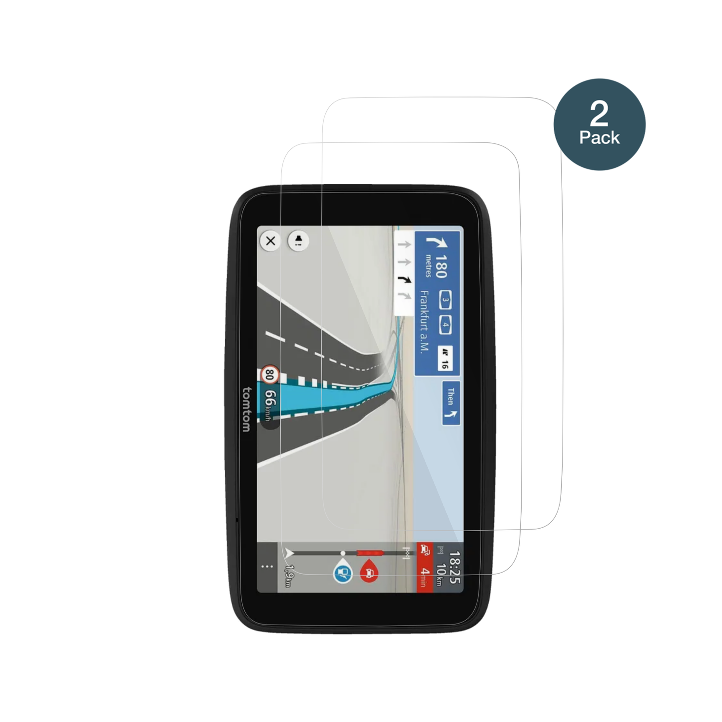 TomTomGo Essential 6 Zoll 2. Gen mit aufgebrachter dipos Flex Schutzfolie, glasklare Darstellung ohne Einschränkungen