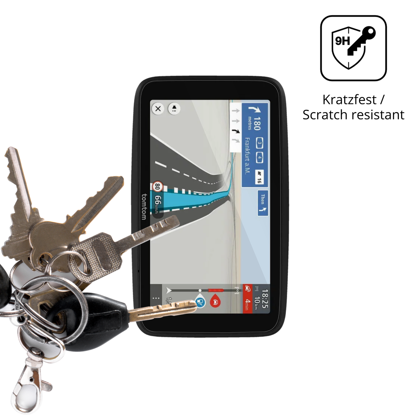 dipos Displayschutz für TomTom Go Essential 6 Zoll 2. Gen, transparente Oberfläche, perfekte Passform auch für die Rundungen