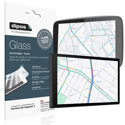 2x Screen Protector for TomTom GO Superior 7 matte Flexible Glass 9H dipos