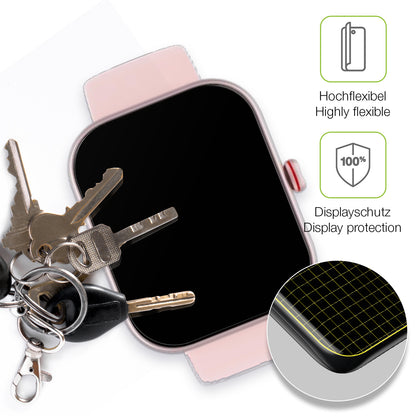 dipos Displayschutz für Toobur 1.91 Zoll Smartwatch, transparente Oberfläche, perfekte Passform auch für die Rundungen