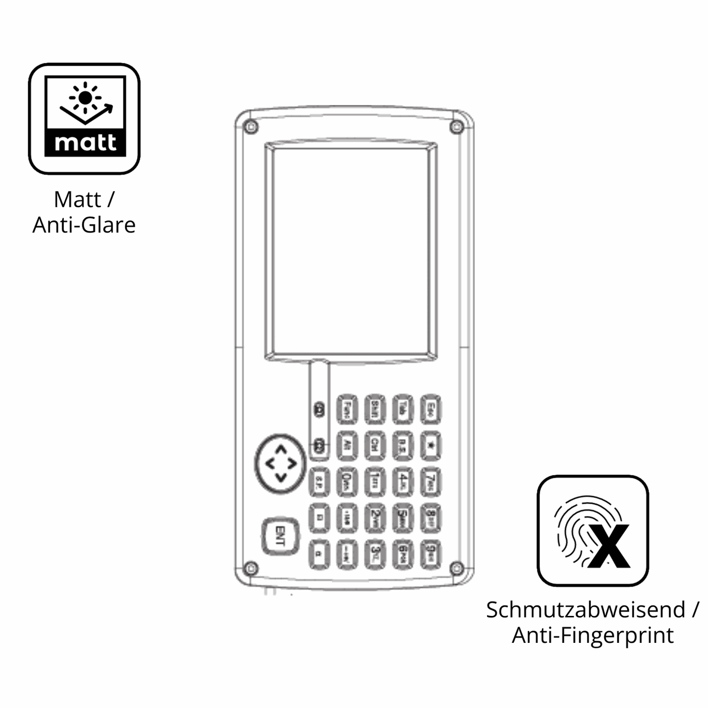2x Screen Protector for Topcon GPT-7500 matte Flexible Glass 9H dipos